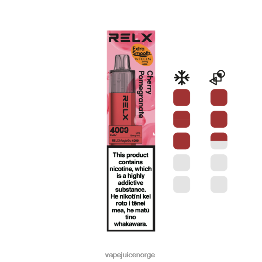 Vape Juice kirsebær granateple - RELX MagicGo 4000 engangsvape 88006N8