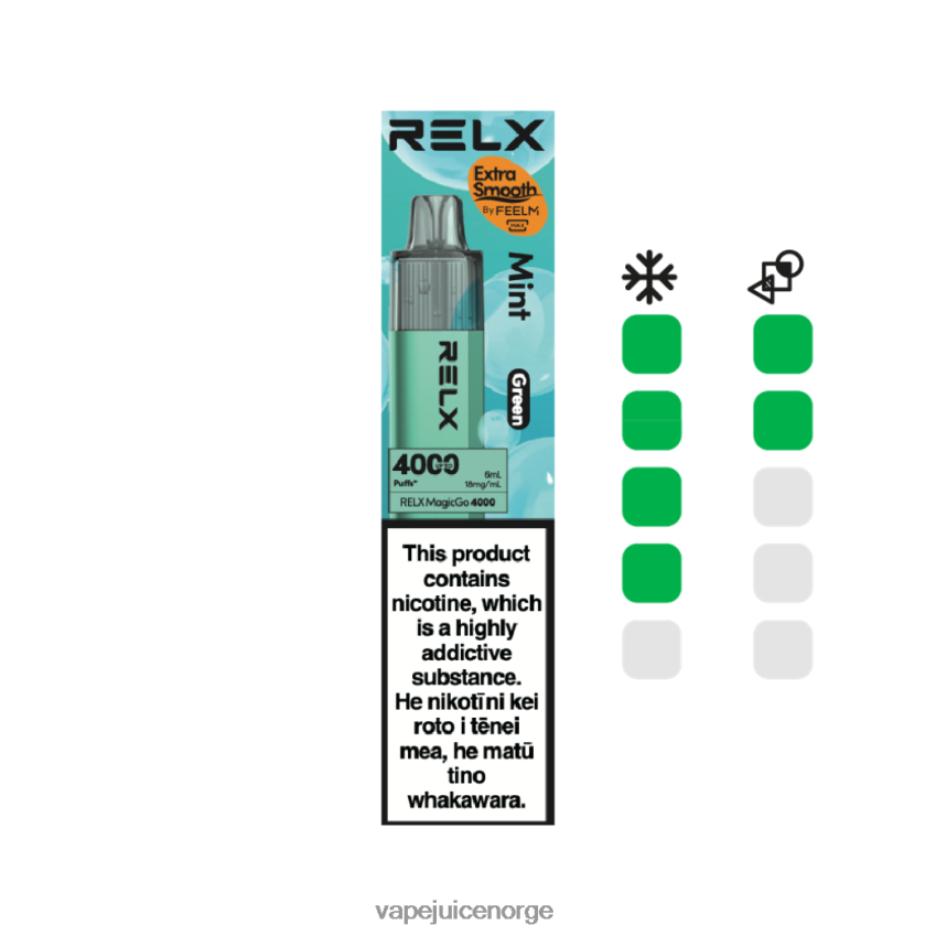 Vape Juice mynte (grønn) - RELX MagicGo 4000 engangsvape 88006N4