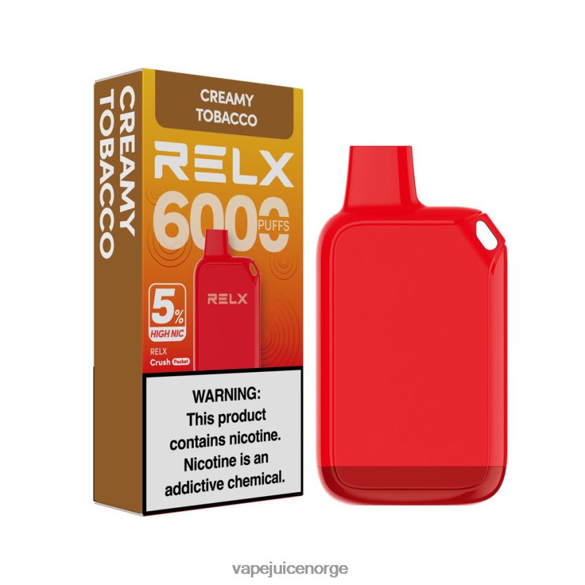 Vape Juice kremet tobakk - RELX Crush Pocket 6000 5% høy nic 88006N28