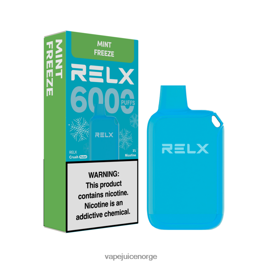 Vape Juice mynte fryse - RELX Crush Pocket 6000 isete 88006N12