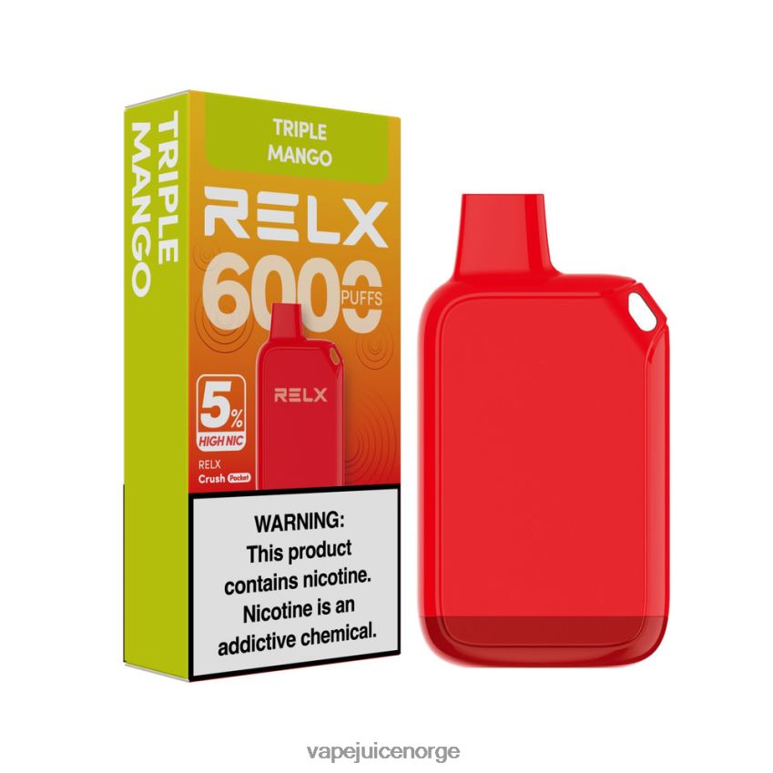 Vape Juice trippel mango - RELX Crush Pocket 6000 5% høy nic 88006N26
