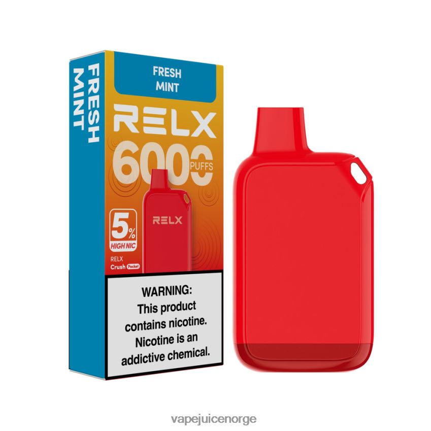 Vape Norge fersk mynte - RELX Crush Pocket 6000 5% høy nic 88006N29