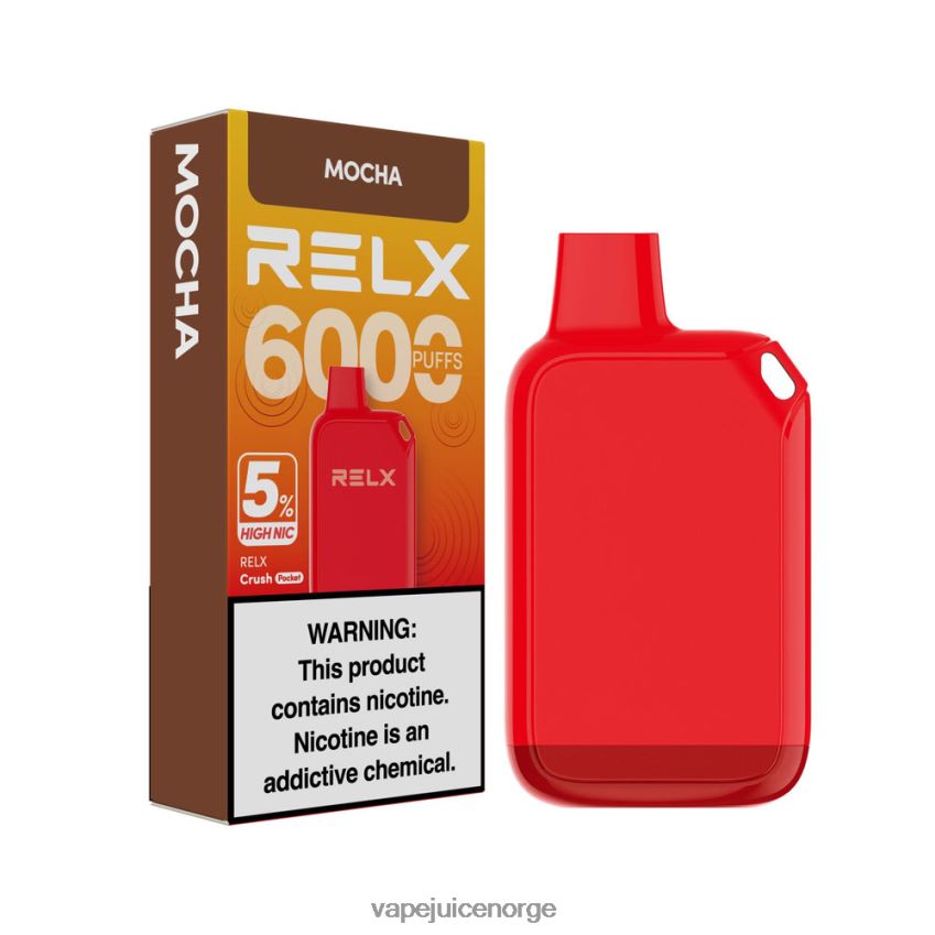 Vape Norge mokka - RELX Crush Pocket 6000 5% høy nic 88006N25