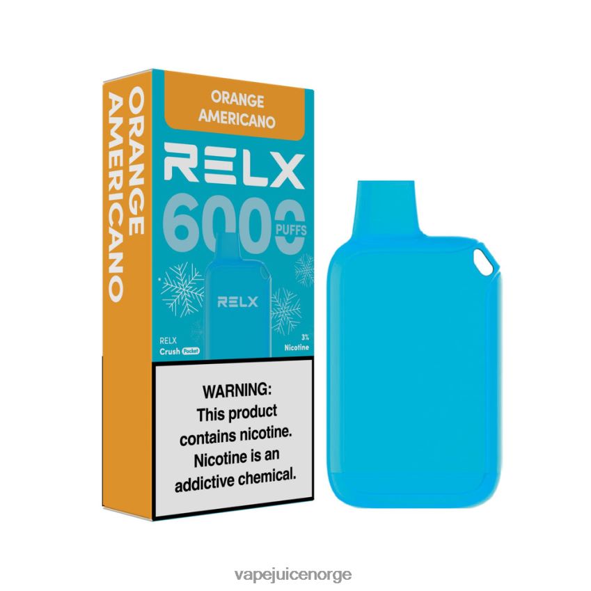 Vape Norge oransje americano - RELX Crush Pocket 6000 isete 88006N15
