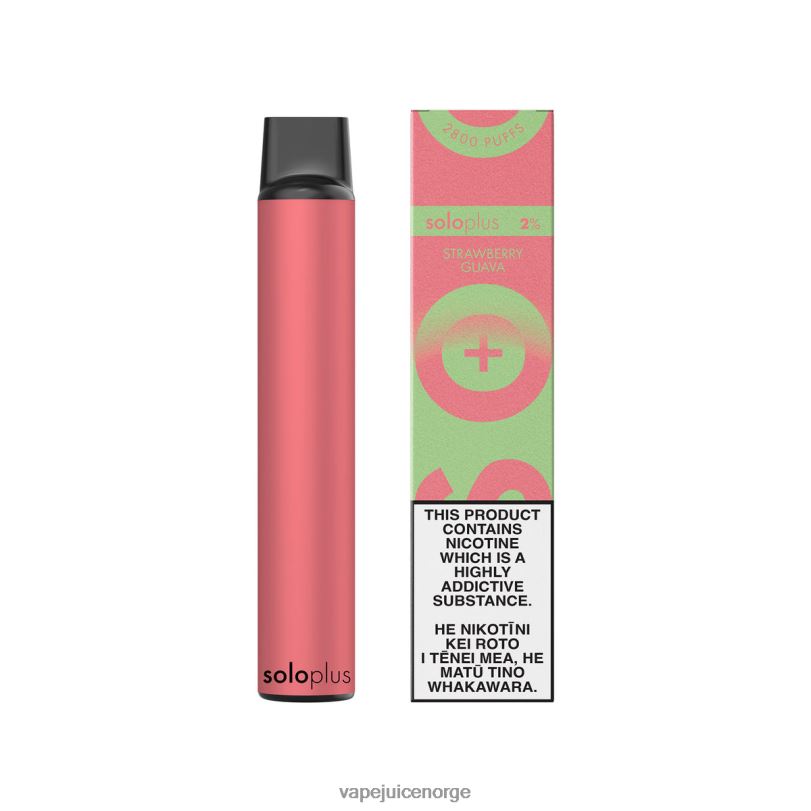 Vape Norge jordbær guava | Solo Plus engangs vape paradis samling 2N08037