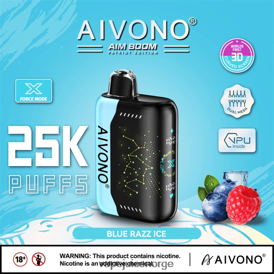Aivono AIM BOOM 25 000 blå razz is - P26VZ8345 Vape Norge