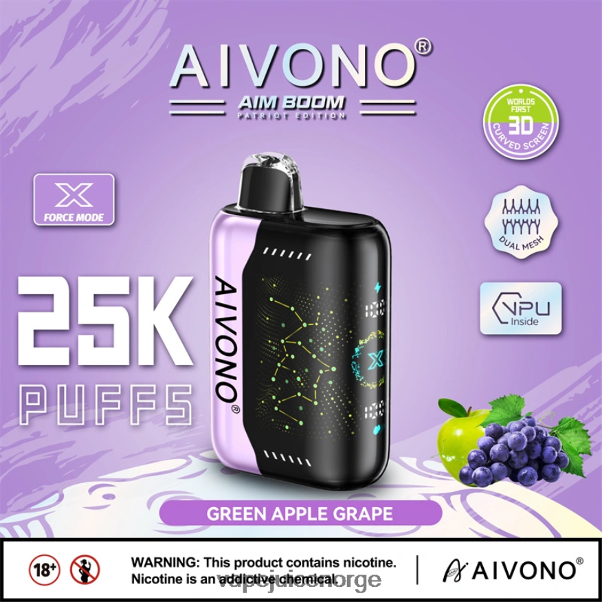 Aivono AIM BOOM 25 000 grønn epledrue - P26VZ8346 Vape Juice