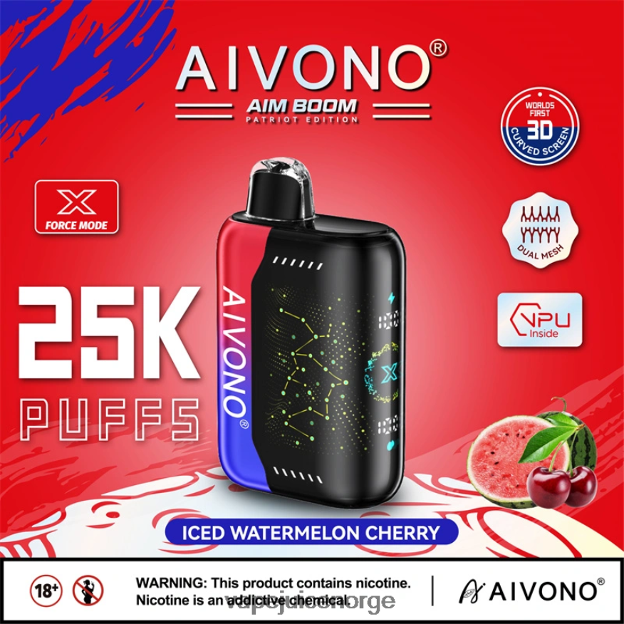 Aivono AIM BOOM 25 000 iset vannmelon kirsebær - P26VZ8347 Vape Norge