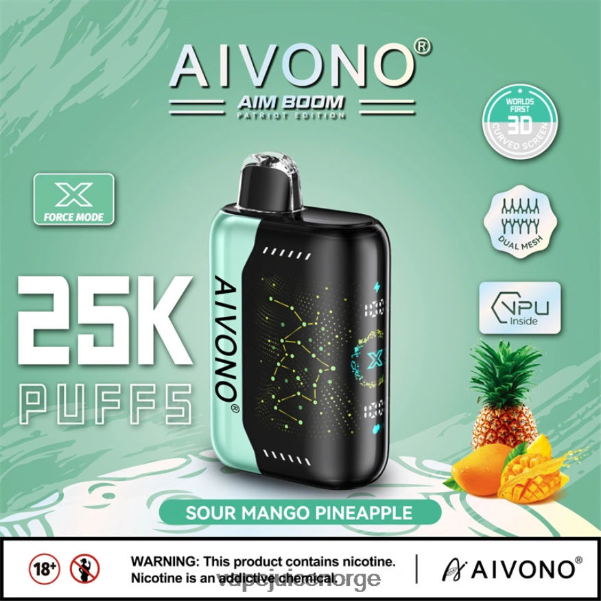 Aivono AIM BOOM 25 000 syrlig mango ananas - P26VZ8351 Vape Norge