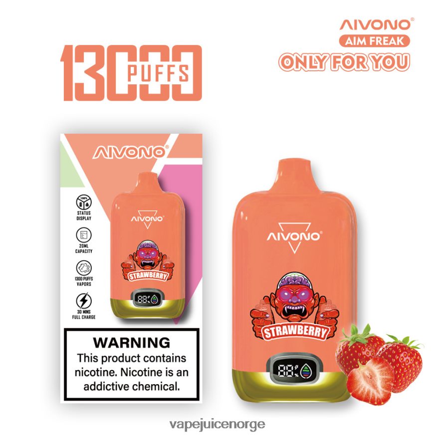 Aivono AIM FREAK 13000 jordbær - P26VZ8243 Vape Norge