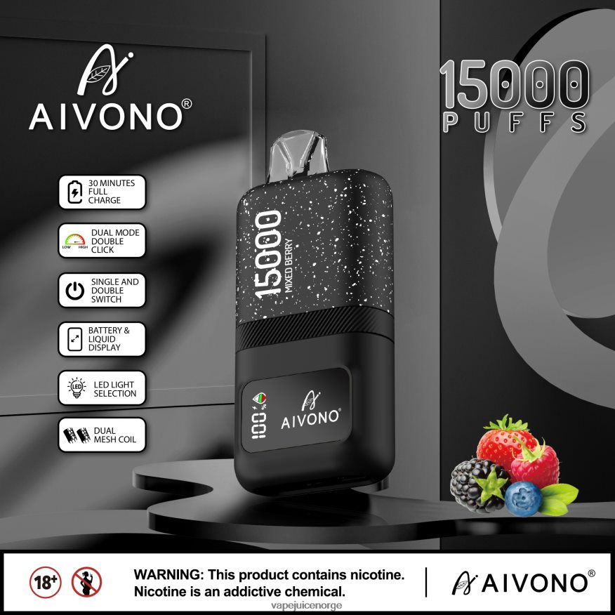Aivono AIM magic 15 000 blandet bær - P26VZ867 Vape Norge