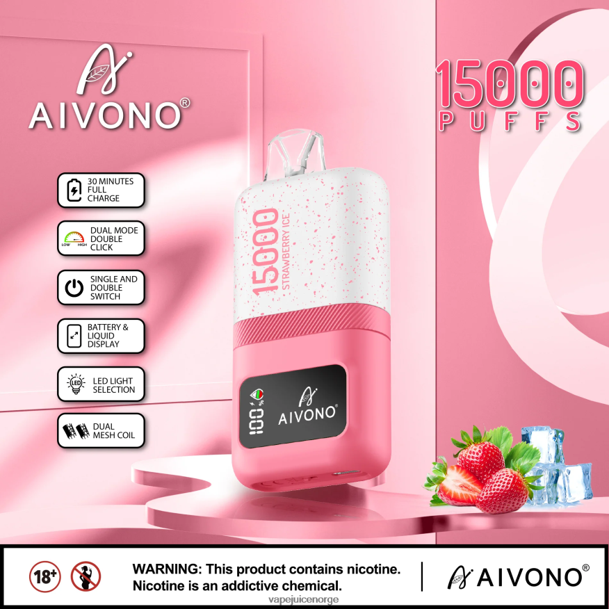 Aivono AIM magic 15 000 jordbæris - P26VZ871 Vape Norge