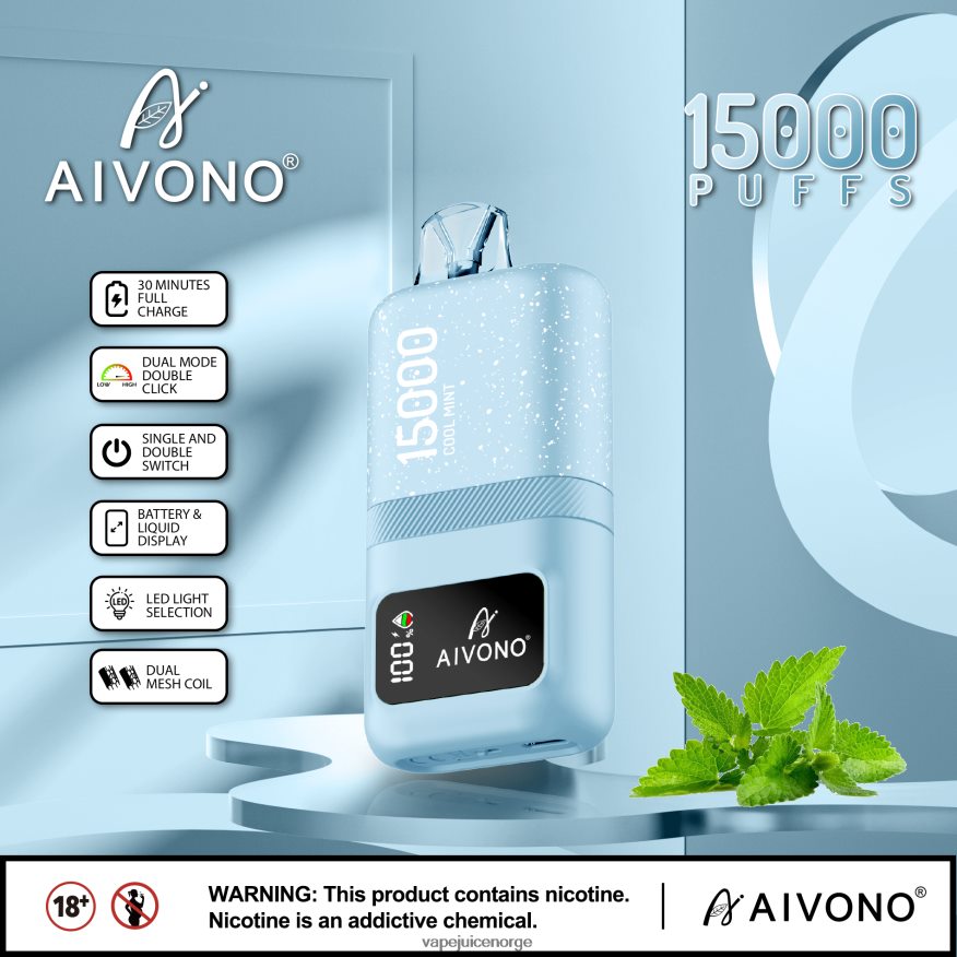 Aivono AIM magic 15 000 kjølig mynte - P26VZ862 Vape Juice