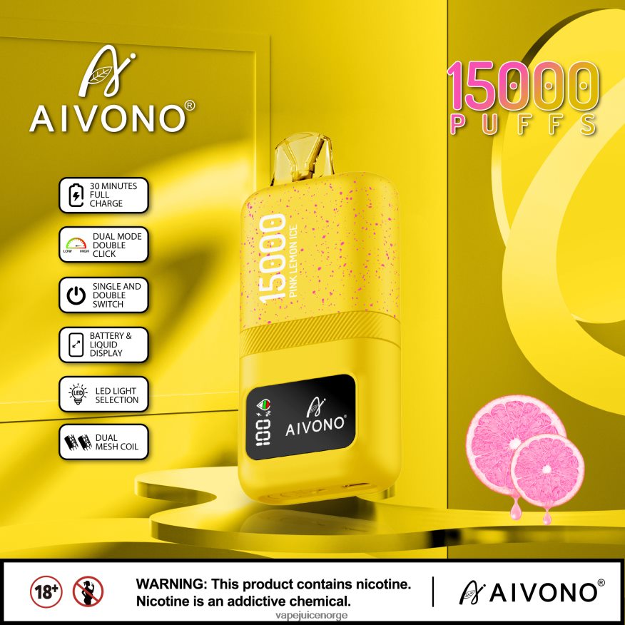 Aivono AIM magic 15 000 rosa sitronis - P26VZ861 Vape Norge