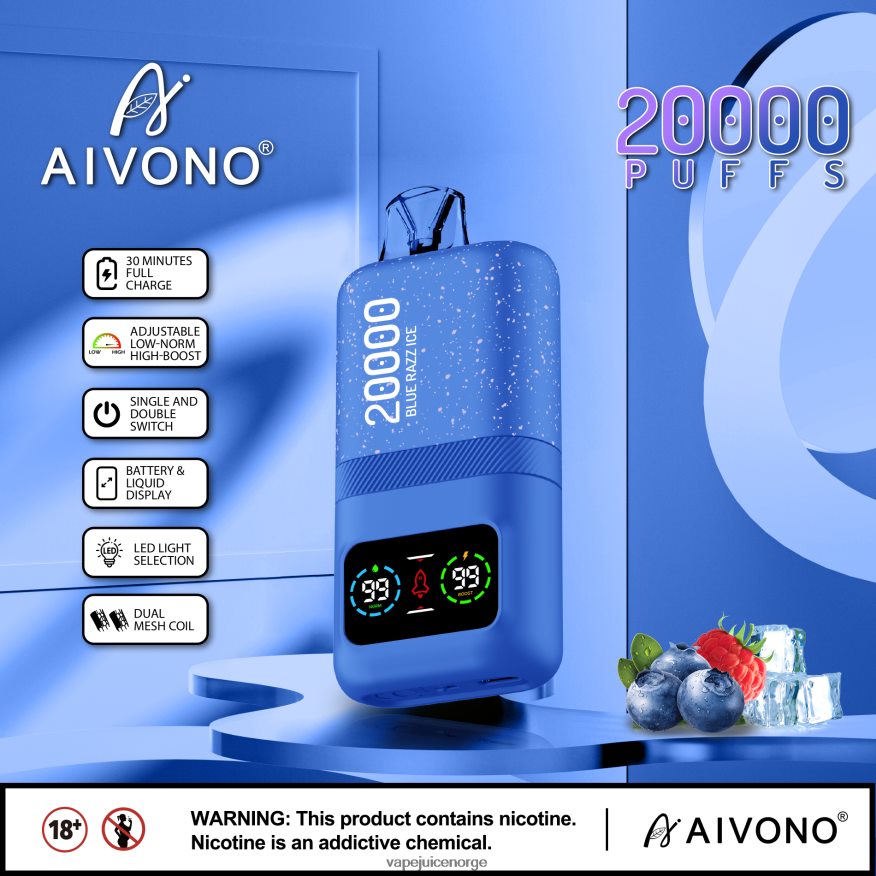 Aivono AIM magic 20 000 blå razz is - P26VZ879 Vape Norge