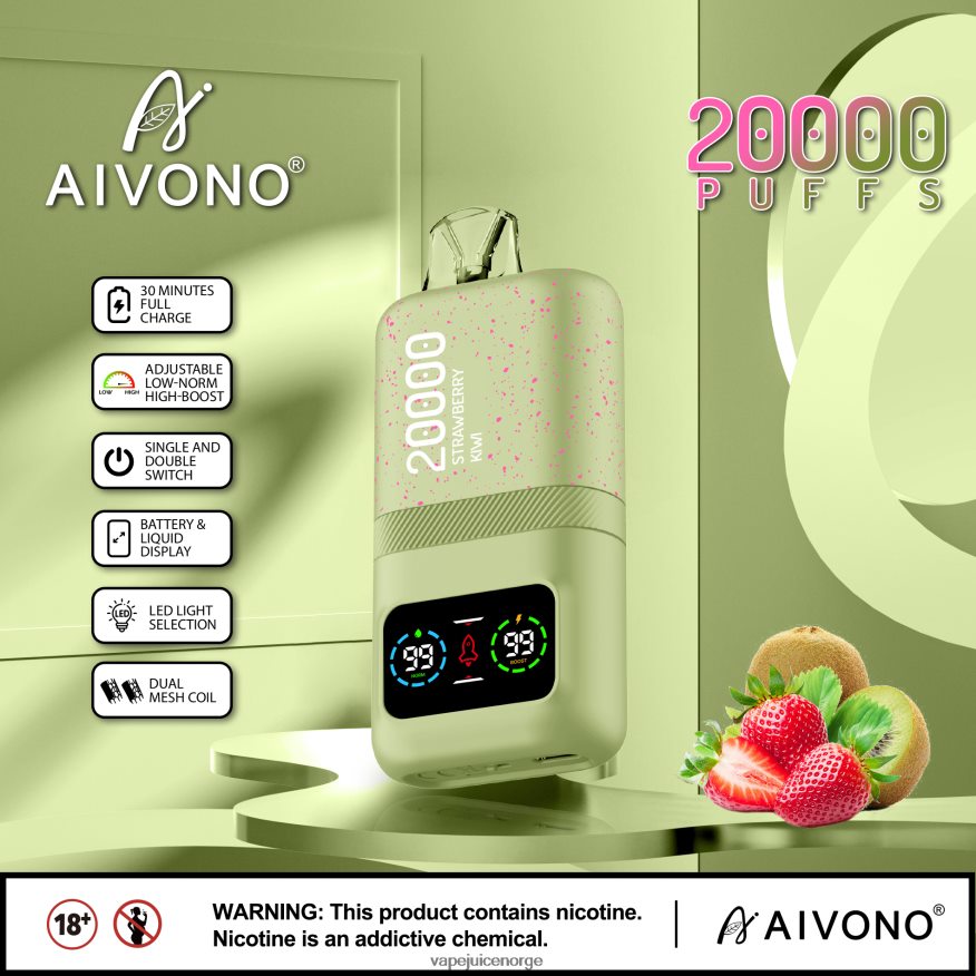 Aivono AIM magic 20 000 jordbær kiwi - P26VZ881 Vape Norge
