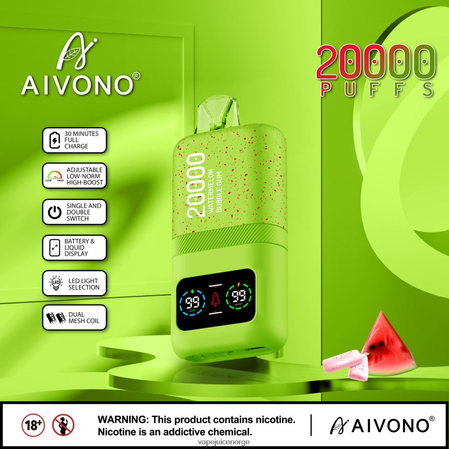 Aivono AIM magic 20 000 vannmelon tyggegummi - P26VZ882 Vape Juice