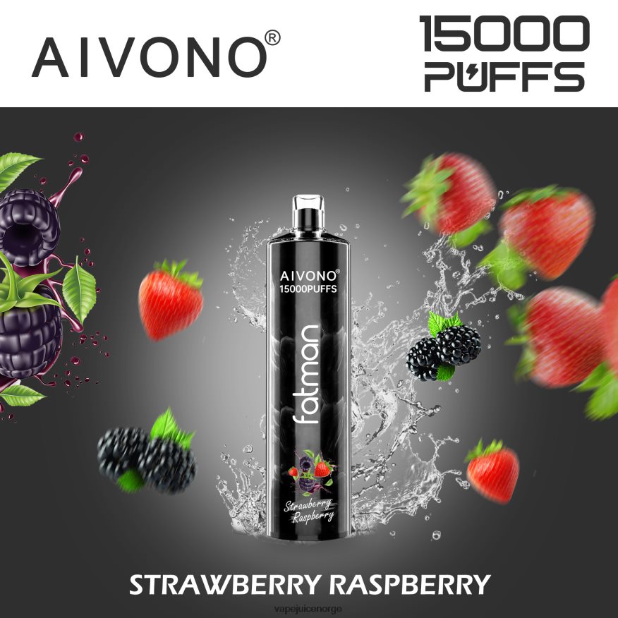 Aivono FATMAN 15 000 jordbær bringebær - P26VZ815 Vape Norge