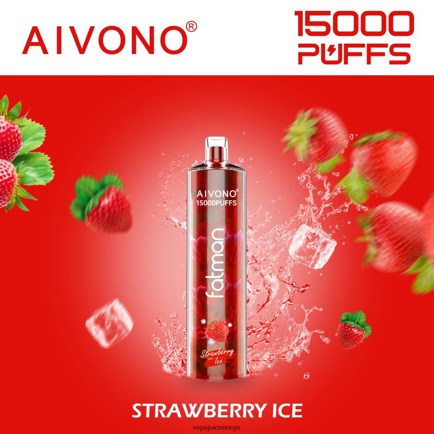 Aivono FATMAN 15 000 jordbæris - P26VZ811 Vape Norge