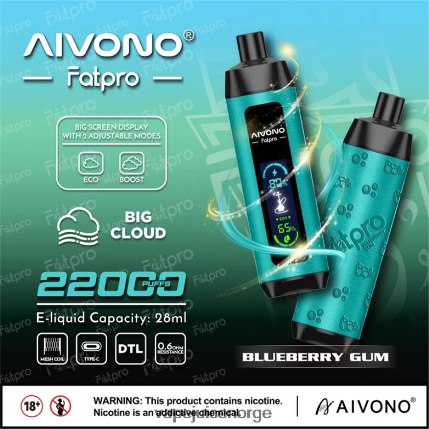 Aivono Fatpro 22000 blåbærgummi - P26VZ89 Vape Norge