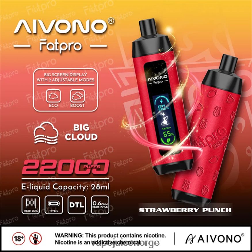 Aivono Fatpro 22000 jordbærpunch - P26VZ88 Vape Juice