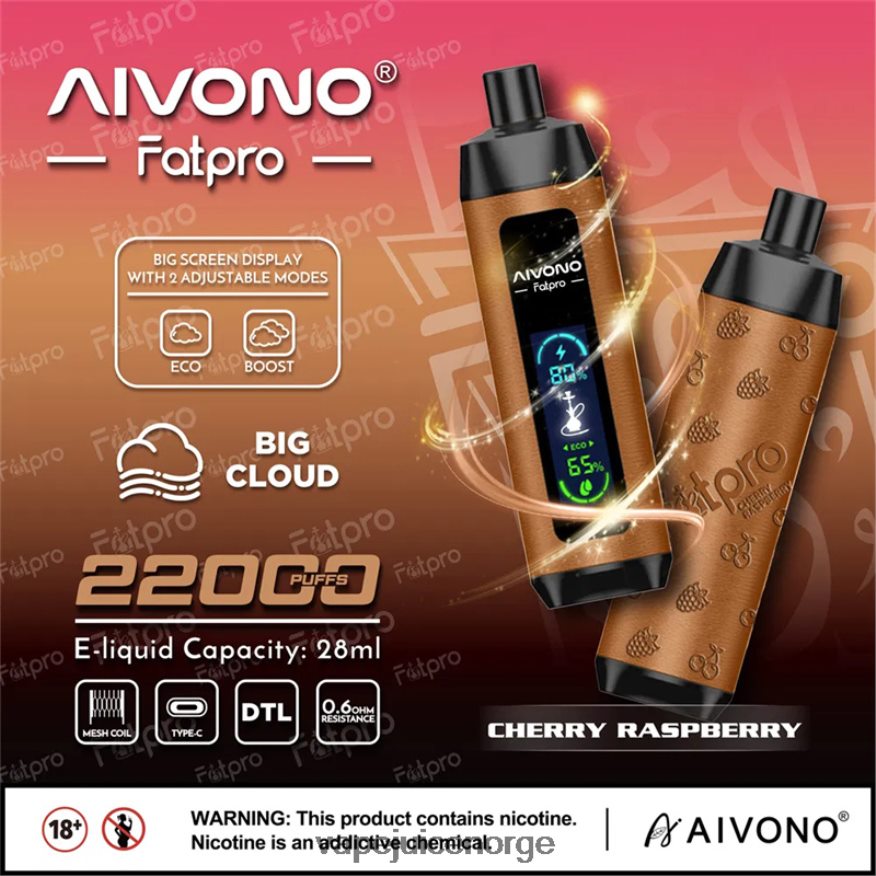 Aivono Fatpro 22000 kirsebær bringebær - P26VZ84 Vape Juice