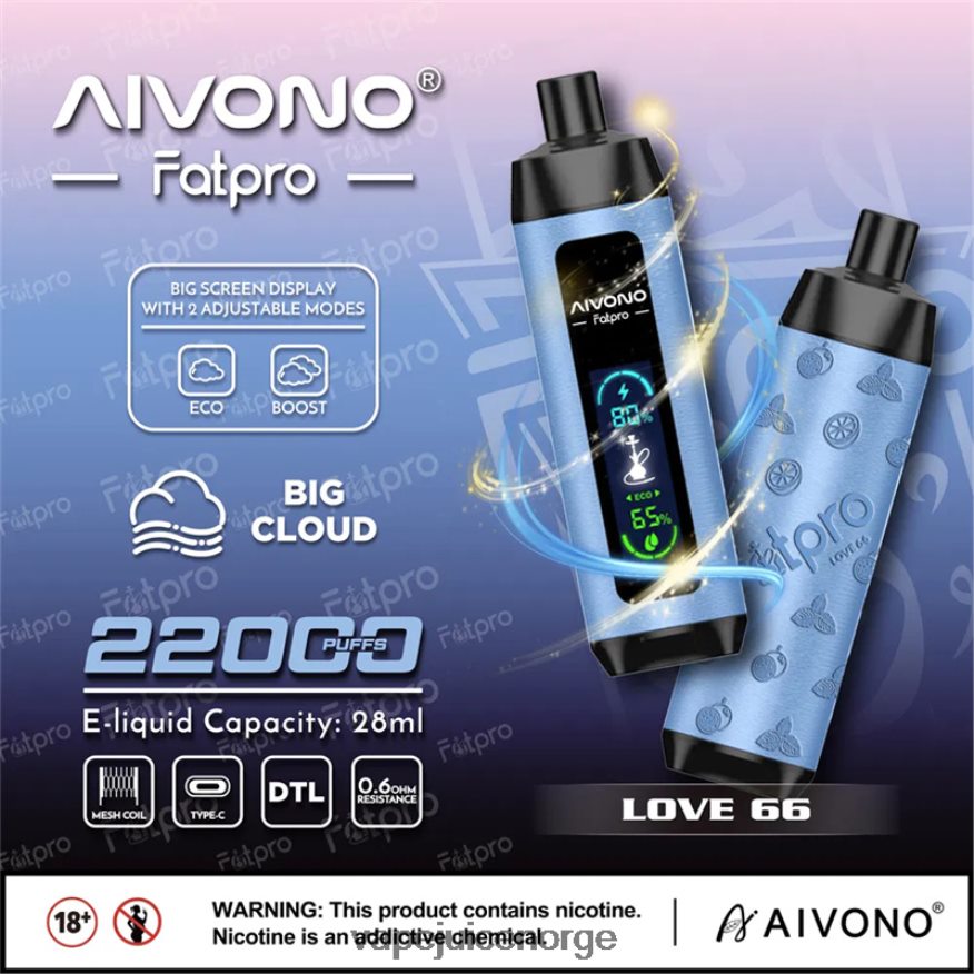 Aivono Fatpro 22000 kjærlighet 66 - P26VZ86 Vape Juice
