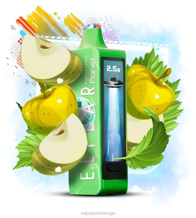 Vape Juice 2N0T14 - dobbelt eple Elf Bar Planet 25 000
