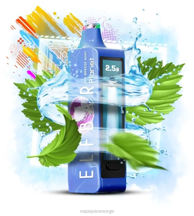 Vape Juice 2N0T18 - havbris mynte Elf Bar Planet 25 000