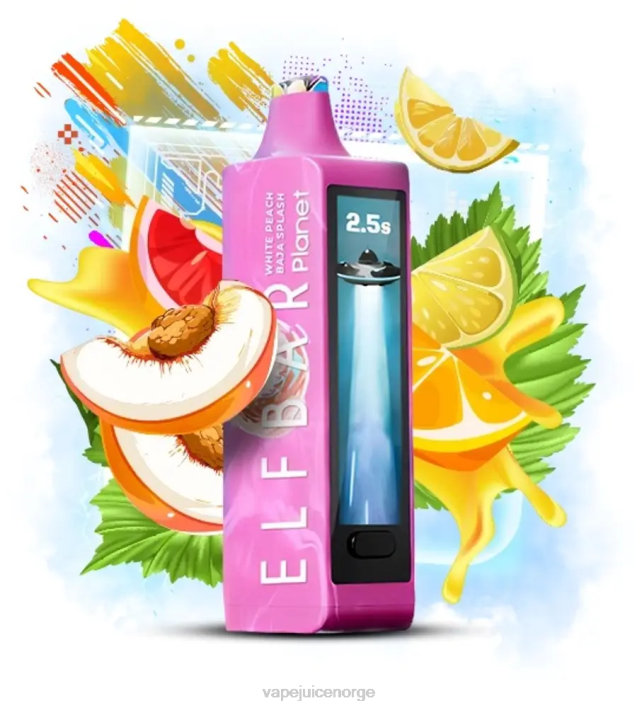 Vape Juice 2N0T20 - hvit fersken baja sprut Elf Bar Planet 25 000