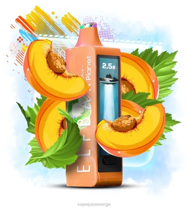 Vape Juice 2N0T24 - fersken Elf Bar Planet 25 000