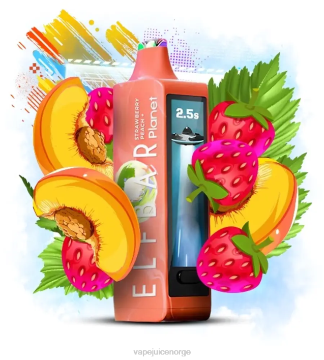 Vape Juice 2N0T28 - jordbær fersken Elf Bar Planet 25 000