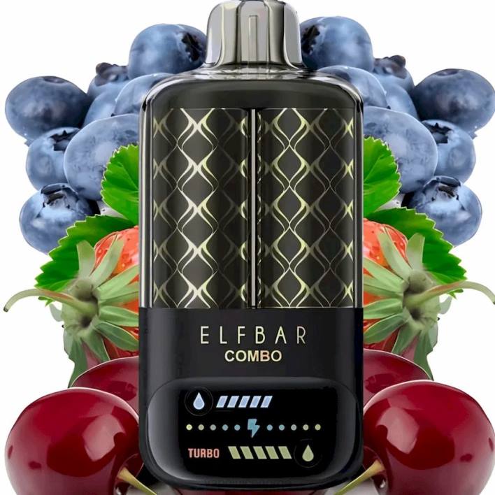 Vape Juice 2N0T2 - blåbærsur bringebær & kirsebær Elf Bar Combo 25 000
