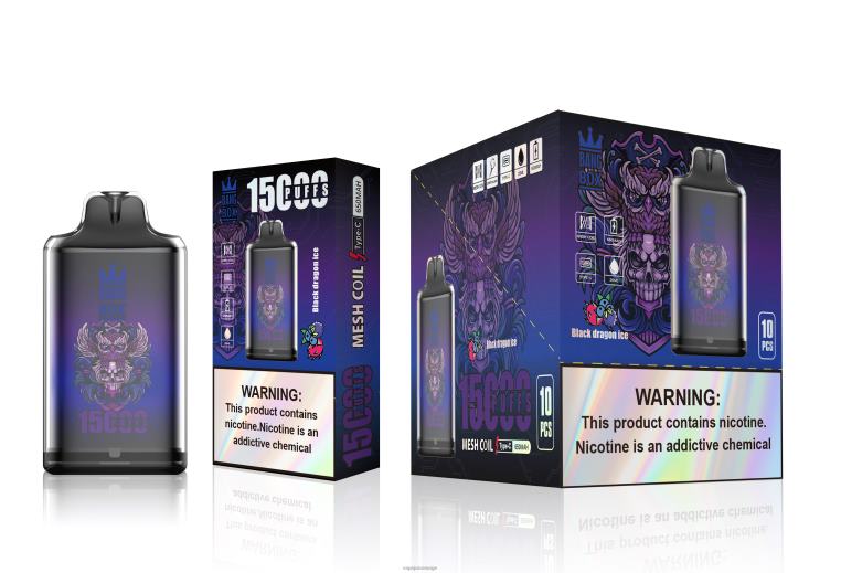 Vape Juice D6HP8110 svart drageis - Bang Box s1-15000 drag