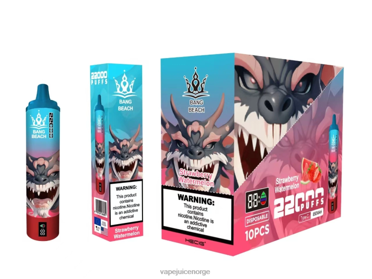 Vape Juice D6HP823 jordbær vannmelon - Bang Beach 22000 puffs smartskjerm