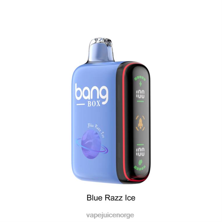 Vape Juice D6HP826 blå razz is - Bang Box 9000-18000 puffs intelligent kraftdisplay