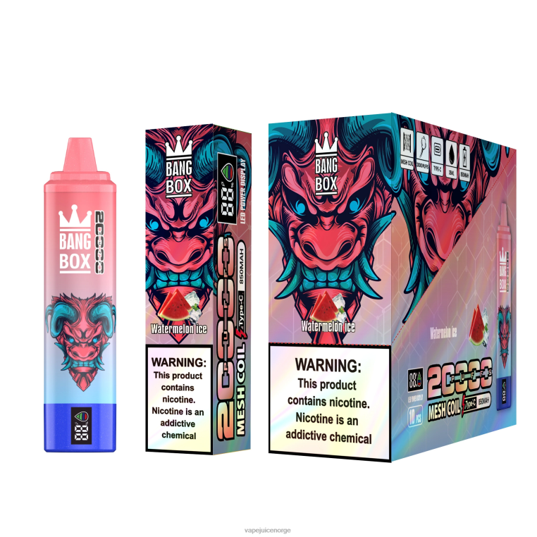 Vape Juice D6HP856 vannmelon is - Bang Box 20000 puffs smartskjerm