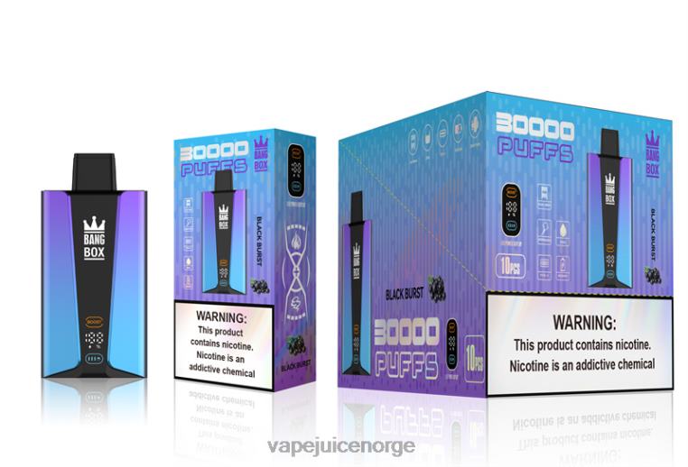Vape Juice D6HP877 svart utbrudd - Bang Box 30000 puffs smartskjerm
