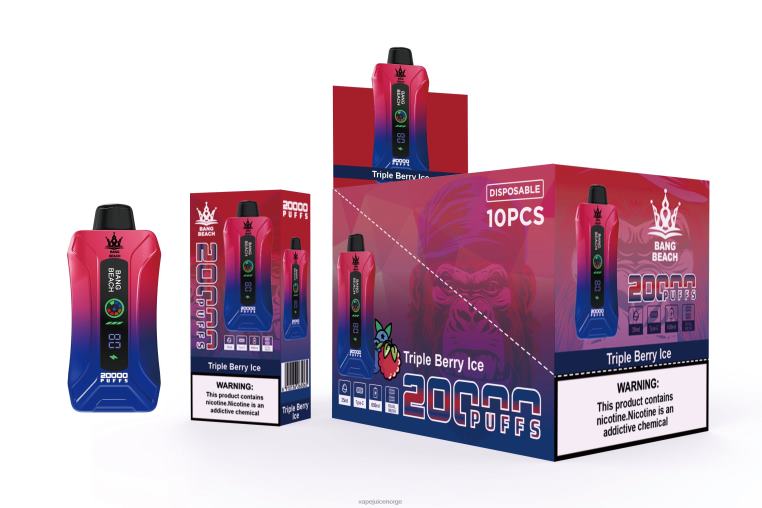 Vape Juice D6HP88 trippel bæris - Bang Beach 20000 puffs smart screen vape