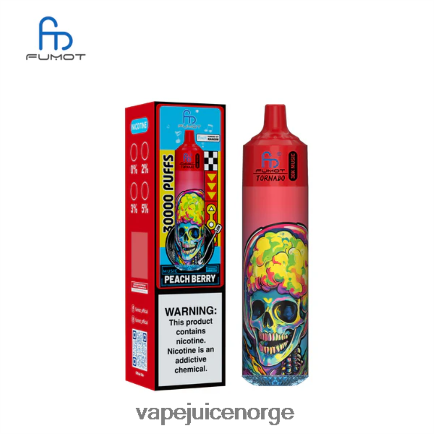 Vape Juice P8RHLH19 ferskenbær Fumot Tornado 30k musikk