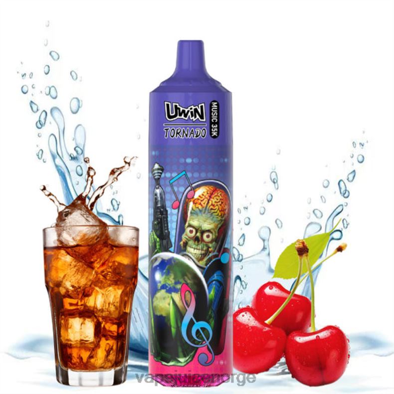 Vape Juice kirsebær cola | UWIN CRYSTAL 35k engangsvape 6886Z28