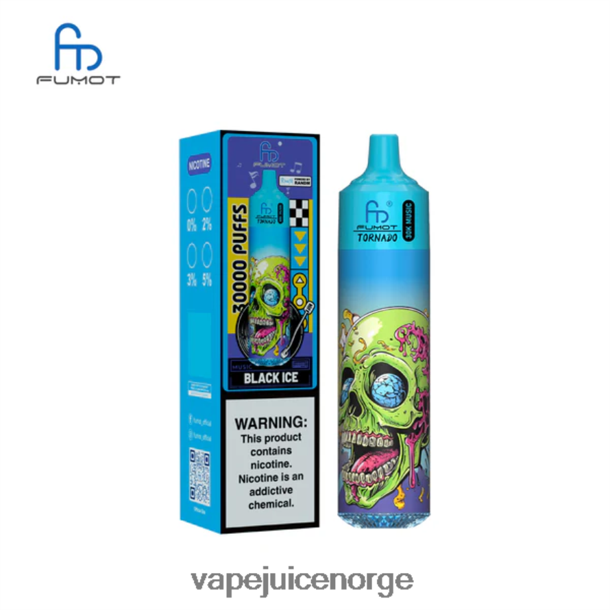 Vape Med Nikotin P8RHLH2 svart is Fumot Tornado 30k musikk