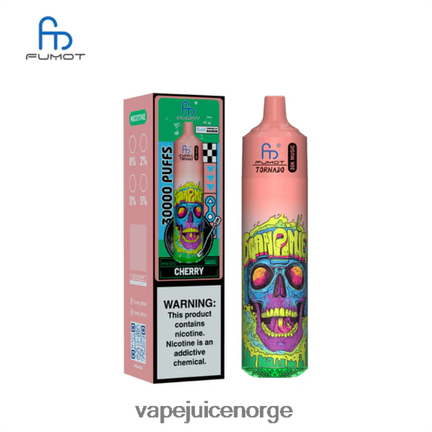 Vape Med Nikotin P8RHLH7 kirsebær Fumot Tornado 30k musikk
