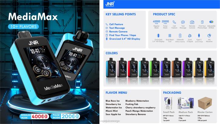 Vape Med Nikotin sur epleis - JNR MediaMax 40k puff TXZ820