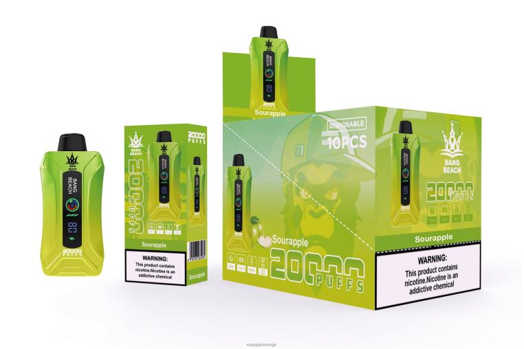 Vape Norge D6HP81 surt eple - Bang Beach 20000 puffs smart screen vape