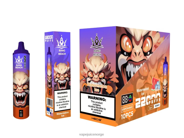 Vape Norge D6HP822 vannmelon is - Bang Beach 22000 puffs smartskjerm
