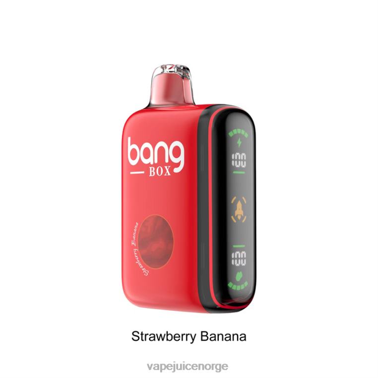 Vape Norge D6HP825 jordbær banan - Bang Box 9000-18000 puffs intelligent kraftdisplay