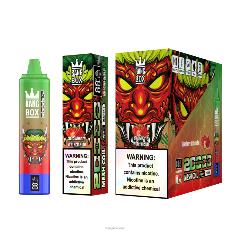Vape Norge D6HP852 jordbær vannmelon - Bang Box 20000 puffs smartskjerm