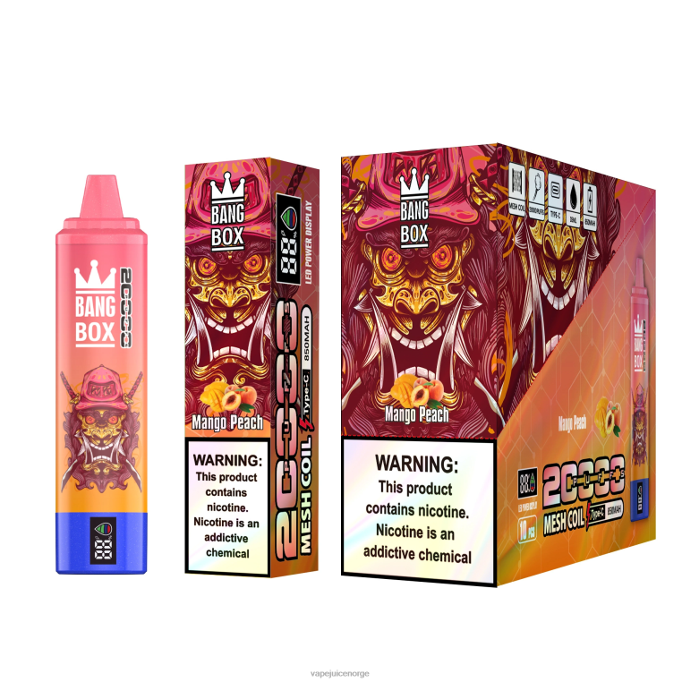 Vape Norge D6HP858 mango fersken - Bang Box 20000 puffs smartskjerm