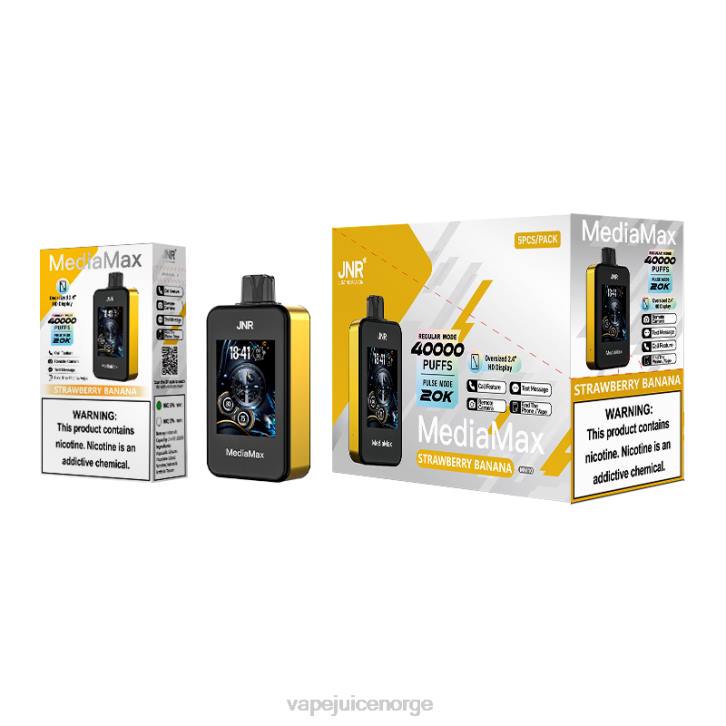 Vape Norge jordbær banan - JNR MediaMax 40k puff TXZ816